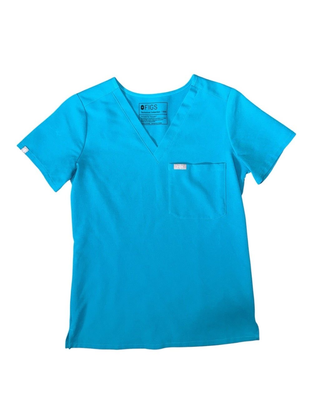 FIGS Catarina one pocket scrub top; XXS; PO 1772 Teal; discontinued